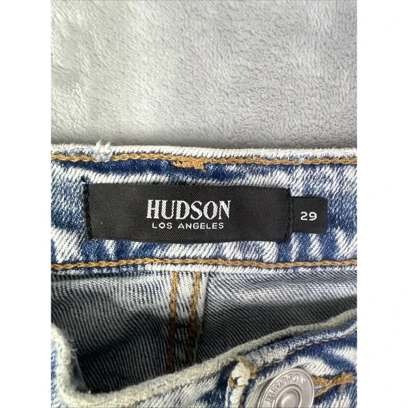 Hudson Jeans Womens 29 Blue Fray Light Wash Denim High Rise Distressed - Picture 4 of 12